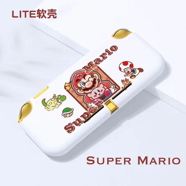 Прозрачный жесткий чехол для OLED, сумка хранения Mario, прозрачная основа Switch