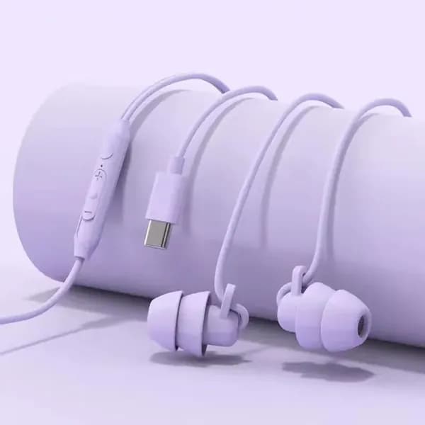 Наушники проводные с микрофоном, USB Type-C, фиолетовый