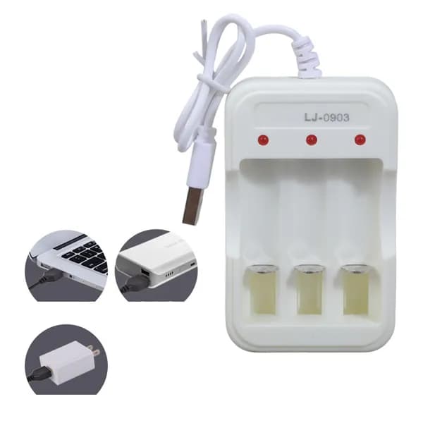 Интеллектуальное зарядное устройство USB для NiCd-NiMH аккумуляторов 3 слота