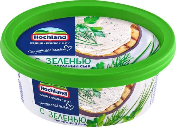 Сыр творожный HOCHLAND с зеленью 60%, без змж, 140г 3 шт.