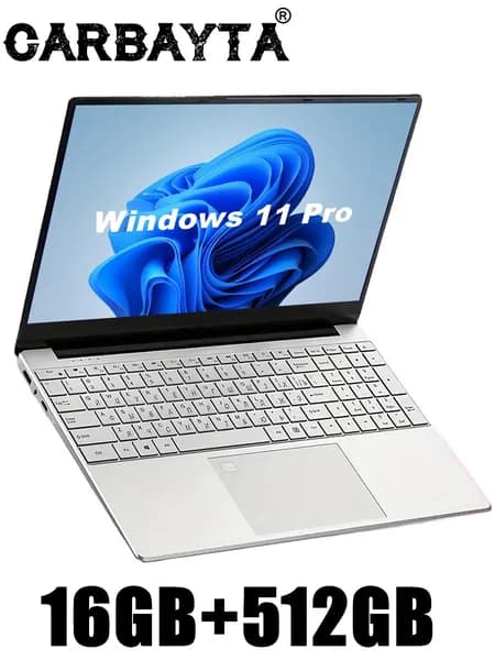 CARBAYTA N5095A Ноутбук, Intel Celeron N5095, RAM 16 ГБ, SSD 512 ГБ, Intel HD Graphics, Windows Pro, серебристый