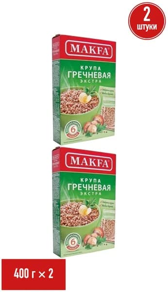 Крупа гречневая Makfa ядрица 80 г х 5 шт, набор: 2 штуки