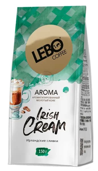 Lebo Кофе молотый Irish Cream с ароматом ирландских сливок,м/у, 150 г