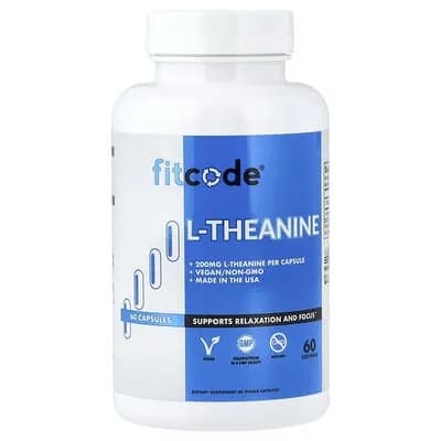 FITCODE, L-теанин, 200 мг, 60 растительных капсул