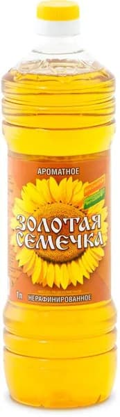 Масло подсолнечное Золотая семечка Ароматное 1л