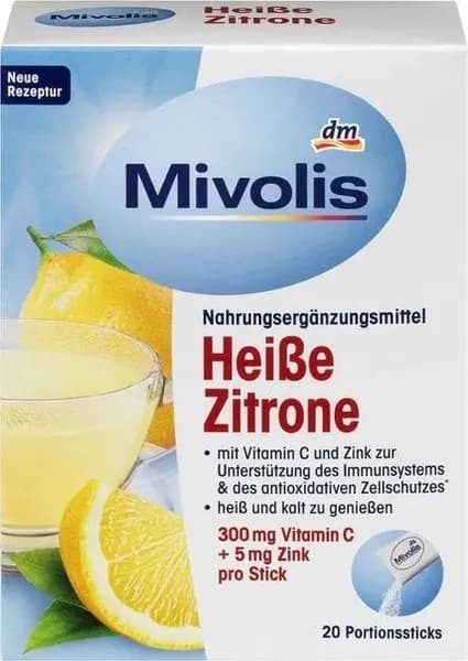 MIvolis Напиток растворимый Heibe Zitrone со вкусом лимона,20 шт