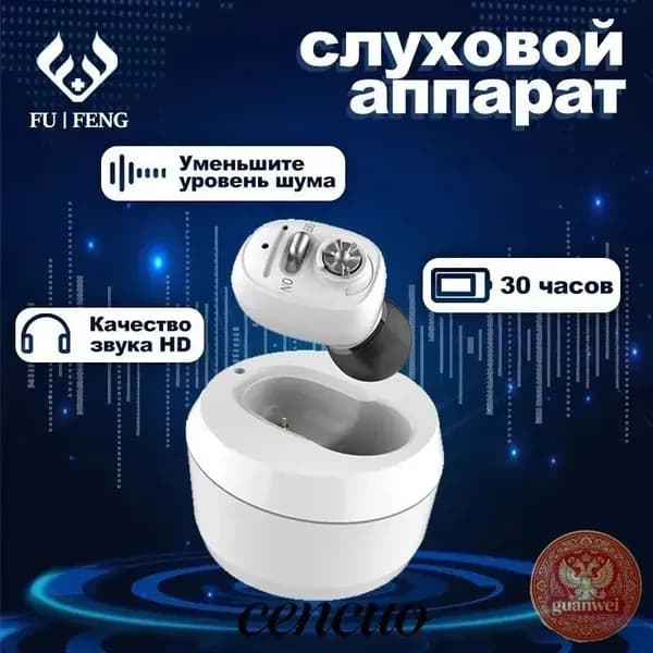Цифровой слуховой аппарат внутриушной с зарядным устройством для пожилых людей и взрослых