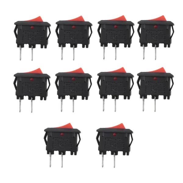 R910 шт. Вкл-выкл KCD11 2Pin 2P черный красный лодка автомобильный кулисный переключатель 3A 250 В 6A 125 кнопка переменного тока KCD1-11 10X15 KCD117