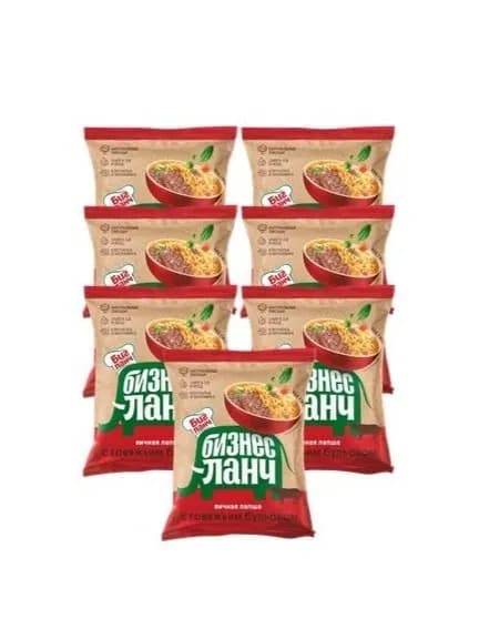 Лапша Бизнес Ланч яичная с говяжьим бульоном, 7шт по 60г