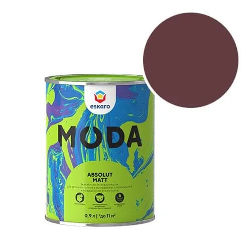 Краска моющаяся Eskaro Moda Absolut Matt RAL 3005 (Винно-красный - Wine red) 0,9 л