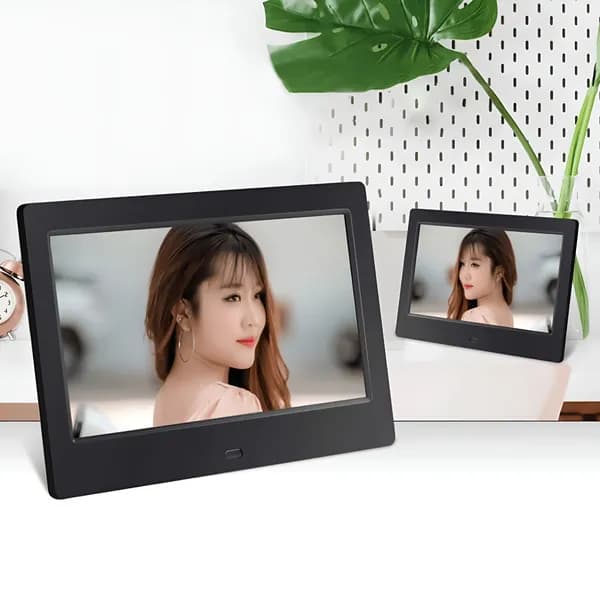 DESIGNICE Цифровая фоторамка 7 дюймов с Wi-Fi, календарем и часами, сенсорный экран.