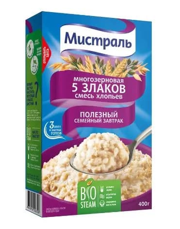 Мистраль Хлопья Смесь 5 злаков 400 гр. - 1 шт./