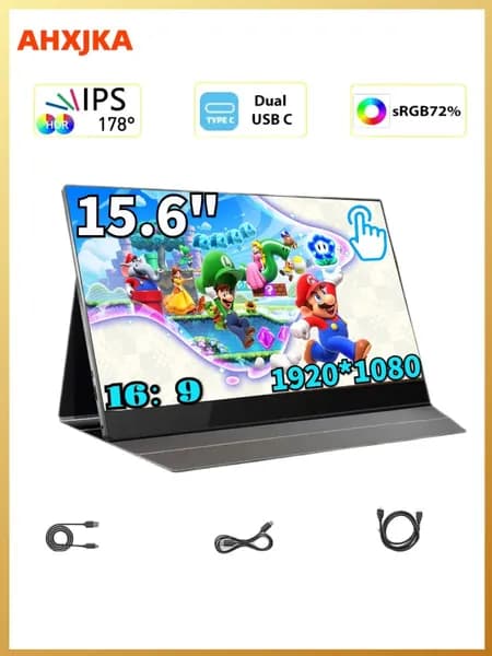 AHXJKA 15.6" Монитор (S156-FHD-M), IPS, 1920x1080, 60 Гц, черный