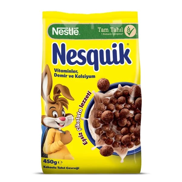Nestle Nesquik Cocoa Wheat and Corn Flakes 450 G - шоколад
