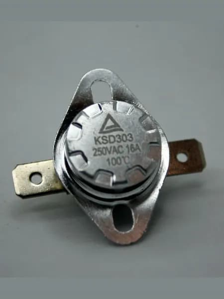 Термостат биметаллический самовозвратный серии KSD303, 16А, с фиксированной температурой срабатывания