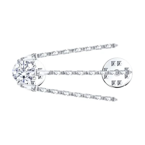Серебряная брошь DIAMANT-ONLINE с фианитом 925 пробы