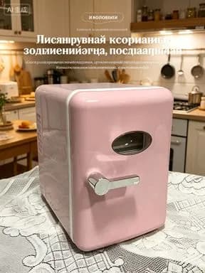 Барный холодильник мини холодильник автомобильный, светло-розовый