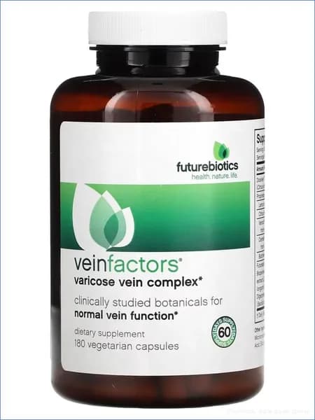 Комплекс для вен и сосудов (венотоник), диосмин и геспередин 1000 FutureBiotics VeinFactors 180 вегетарианских капсул