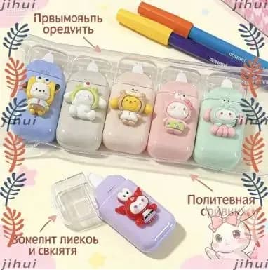 Каждый комплект из 6 милых рулонов корректирующей ленты школьные принадлежности