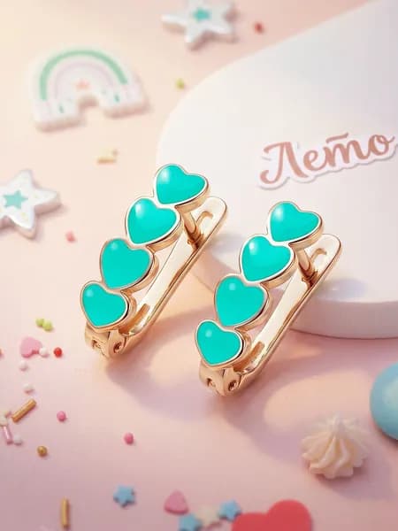 Серьги детские серебро 925 Сердечки
