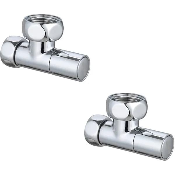Кран латунный для полотенцесушителя хромированный угловой 1"Гайкаx3/4"Гайка