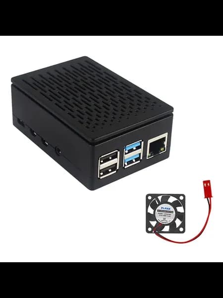 Корпус для Raspberry Pi 4 черный с вентилятором
