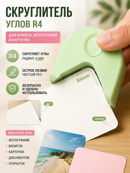 Нож скруглитель R4 для обработки углов бумаги, фотографий и карточек