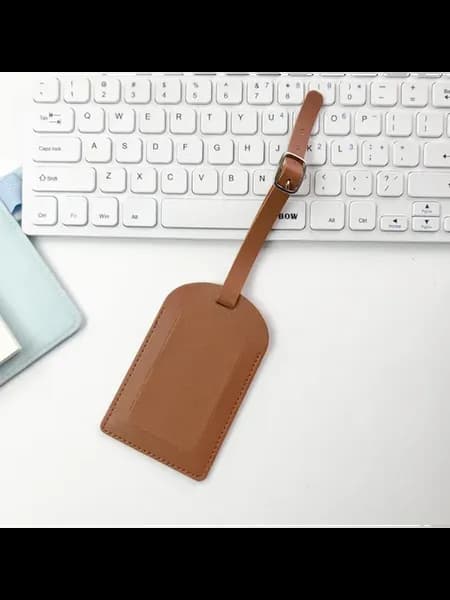 Коричневая багажная бирка с инициалами, brown 2