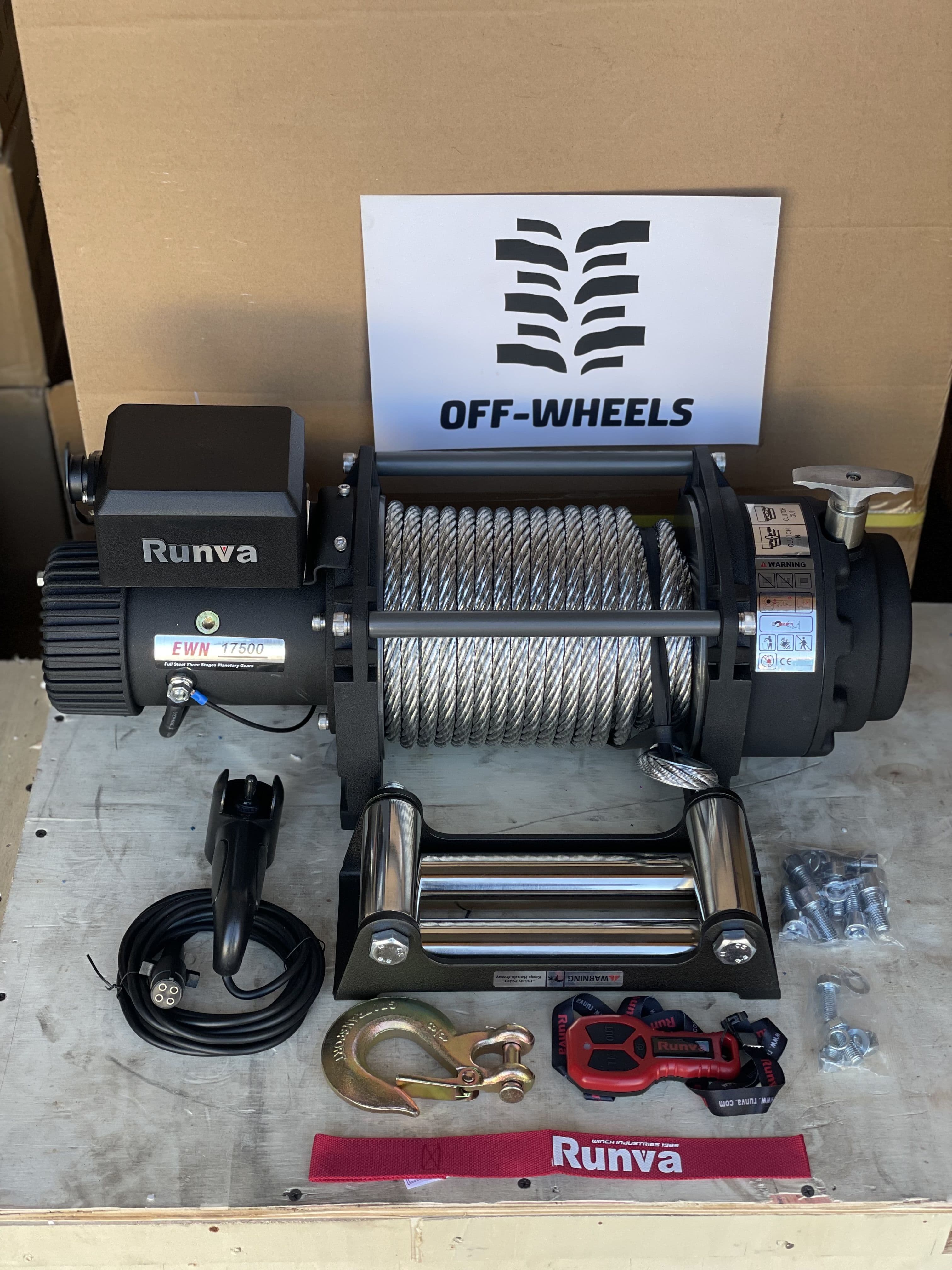 Лебёдка электрическая (индустр.) 24V Runva 17500 lbs 7960 кг EWN17500U24V