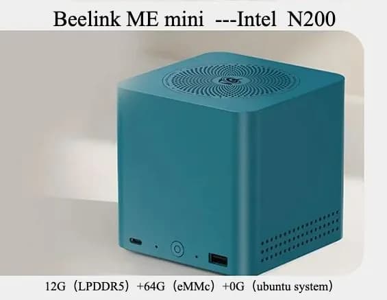 Beelink Мини-ПК (Intel N200, RAM 12 ГБ, SSD 64 ГБ, ), бирюзовый