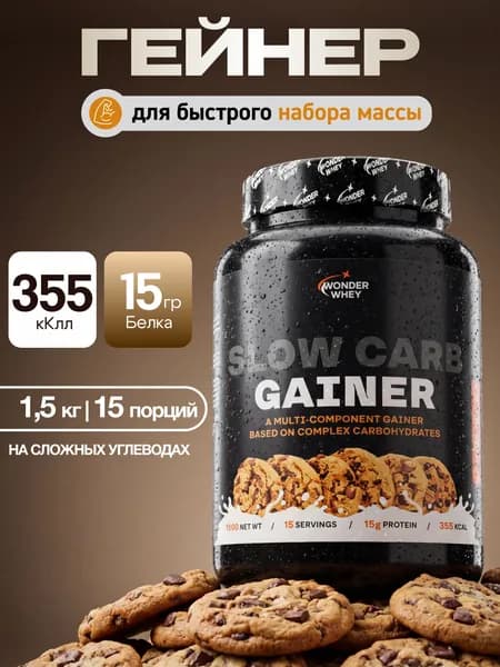 Гейнер для набора массы Slow Carb Gainer 1500г Печенье