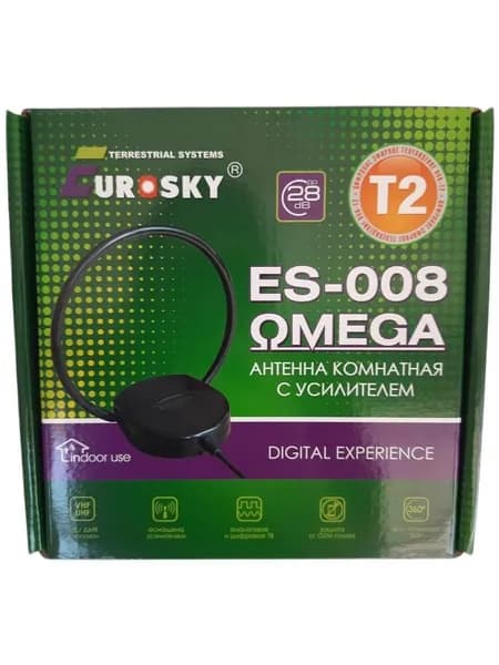 Антенна комнатная для цифрового ТВ Eurosky ES-008 с усилителем