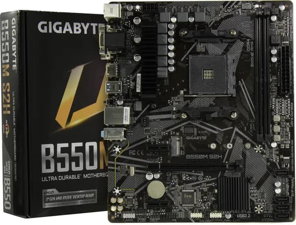 Материнская плата Gigabyte B550M S2H ( B550M, 2xDDR4, GLan, HDMI, VGA ). Товар уцененный
