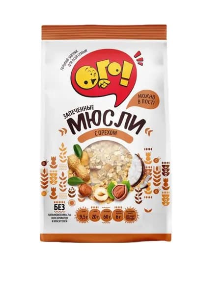 Ого! Мюсли запеченные с орехом, 300 гр