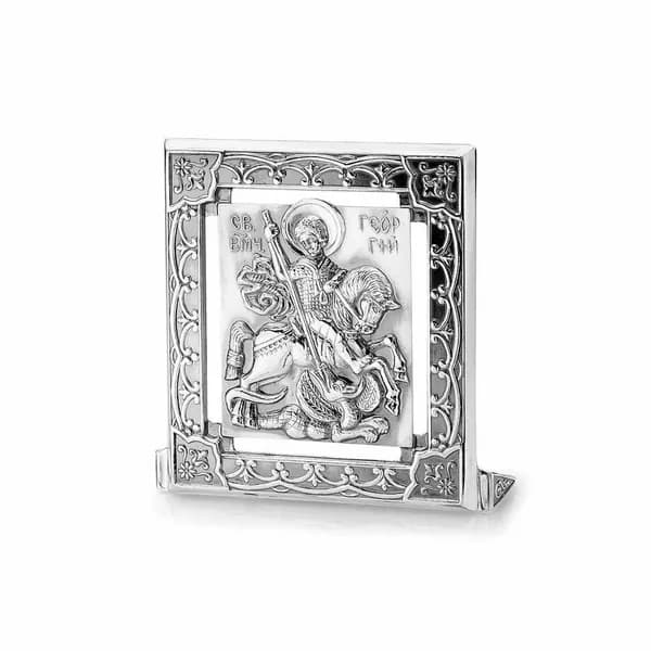 Серебряная икона "Георгий Победоносец" Б930866ГП