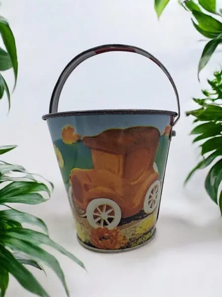 Винтажное металлическое детское ведерко с ручкой, СССР