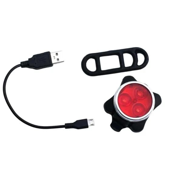 Комплект велосипедных фонарей с USB-зарядкой, сигнальные огни красного цвета.