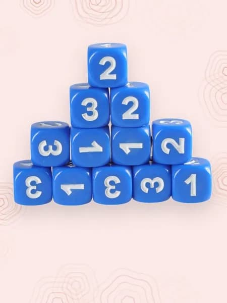 Набор из 12 игральных костей, 13 мм, Синий