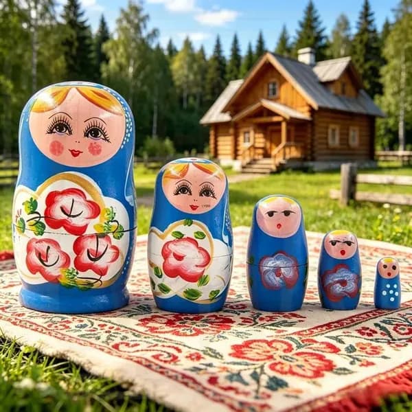 Матрешка из дерева 5 уровней, ручная роспись, народный стиль, игрушка для детей, сувенир
