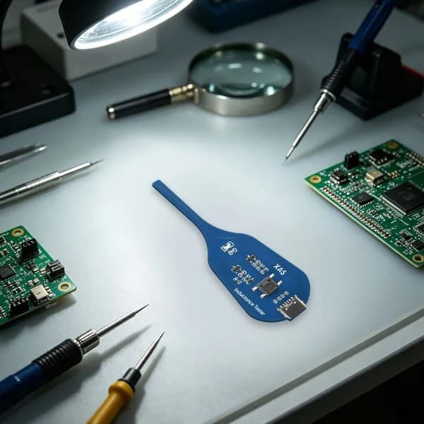 Тестер индуктивности для печатных плат с USB-питанием и индикацией зелёного светодиода