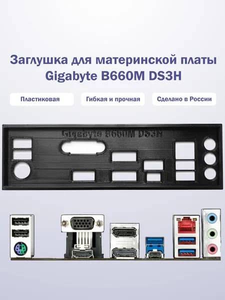 Заглушка для компьютерного корпуса к материнской плате Gigabyte B660M DS3H black