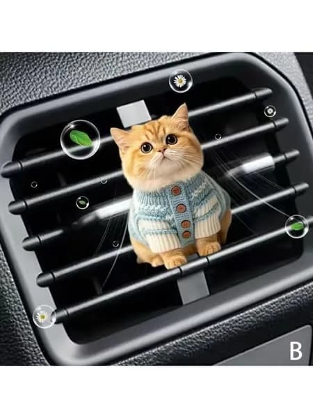Освежитель воздуха для вентиляции автомобиля Cute Cat Парфюмерный клип Ароматерапевтический Автомобильный аромат, стойкий декор интерьера