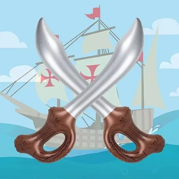 Надувной пиратский нож, детские игрушки, реквизит для вечеринок, Хэллоуин, 2 шт,55 см