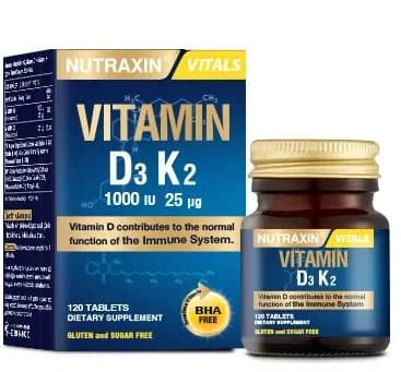 Nutraxin Vitamin D3K2 1000 МЕ 120 Таблеток