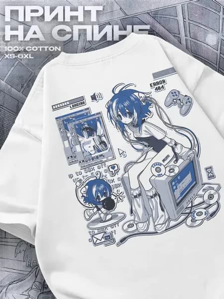Футболка tenshi kawaii принт на спине