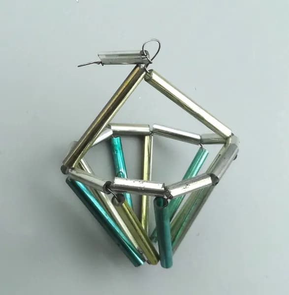 Елочная игрушка КОРЗИНКА стеклярус СССР 1960-е гг
