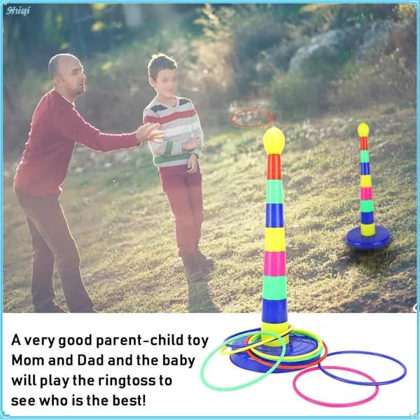 Ring Toss, веселая интерактивная игра, 8 наборов колец с родительским участием для активного досуга Игрушка с наконечником