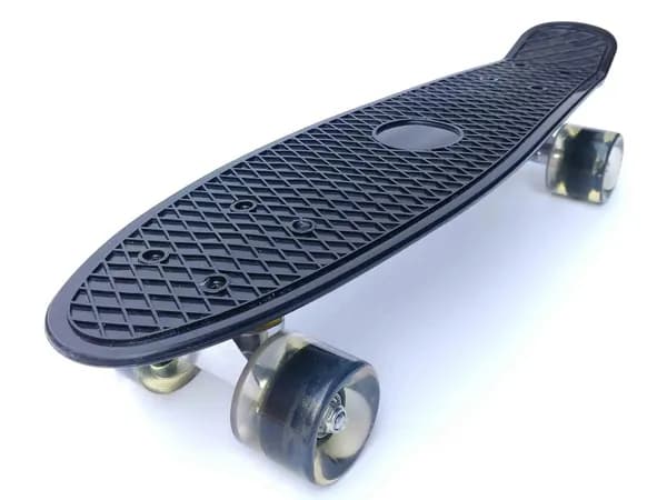 Пенни борд (Penny Board) круизер пластиковый 67см. со светящимися колесами (Черный)