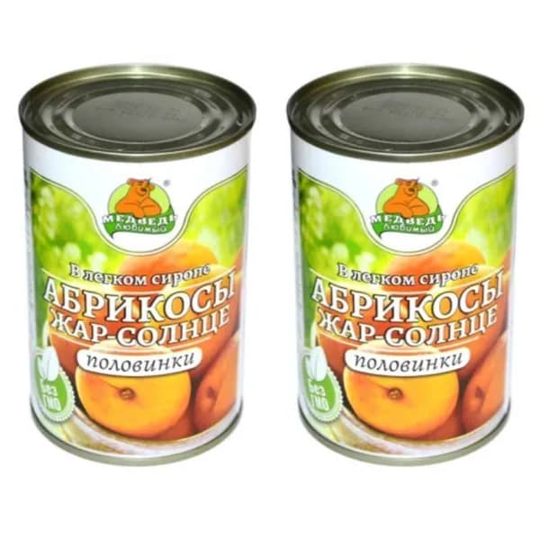 Медведь любимый Абрикосы Жар-солнце, 425 мл, 2шт