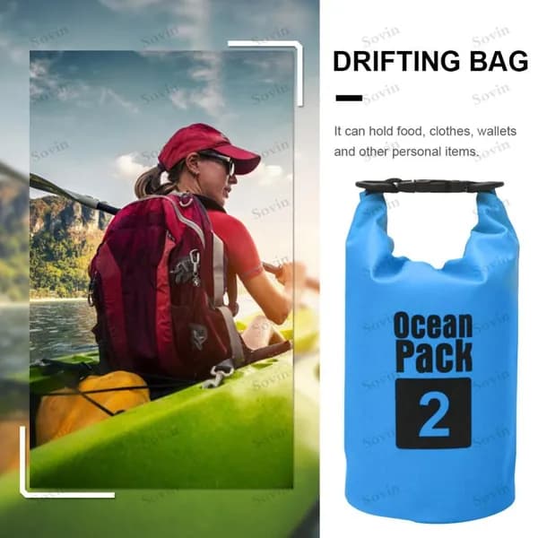 Водонепроницаемая сумка-ведро 2 л, небесно-голубая, без ремня